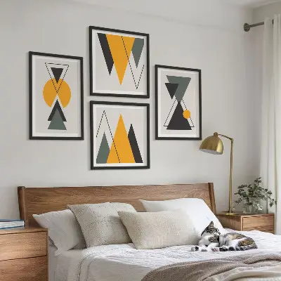 Abstraktní geometrie tvarů moderní sada obrazů