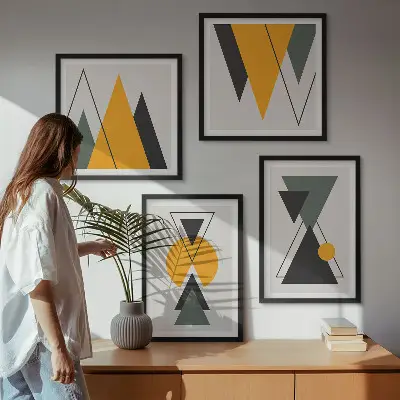 Abstraktní geometrie tvarů moderní sada obrazů