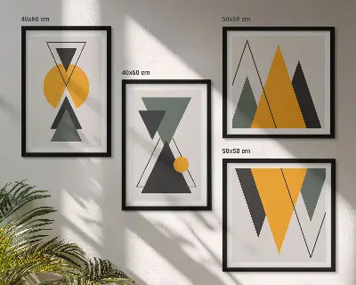 Abstraktní geometrie tvarů moderní sada obrazů