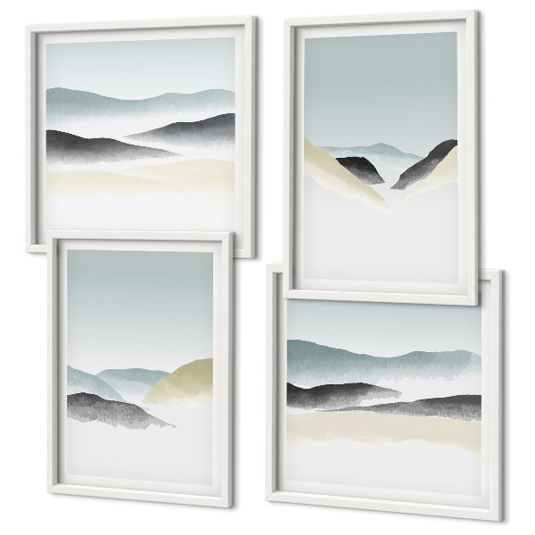 Moderní sada obrazů Minimalistické pastely v horách