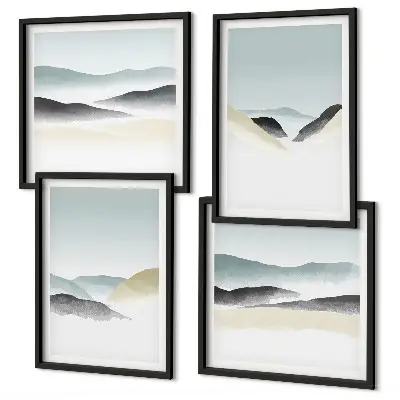 Moderní sada obrazů minimalistické pastely s motivem hor