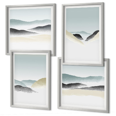 Moderní sada obrazů Minimalistické pastely v horách