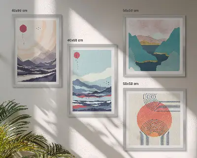 Dekorativní sada obrazů japonské horské krajiny