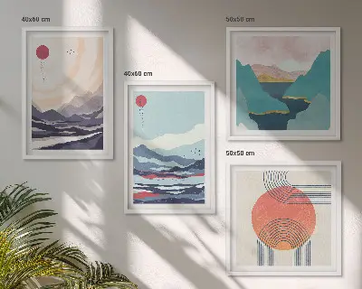 Dekorativní sada obrazů japonské horské krajiny