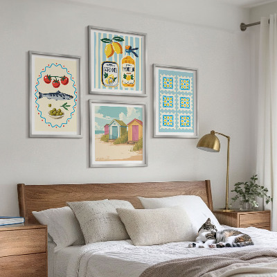 Moderní sada obrazů Ilustrace středomořské kuchyně