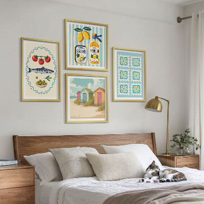 Moderní sada obrazů Ilustrace středomořské kuchyně