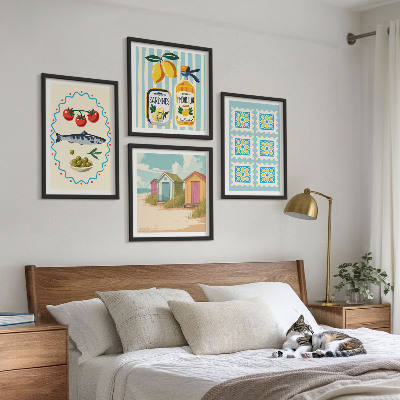 Moderní sada obrazů Ilustrace středomořské kuchyně