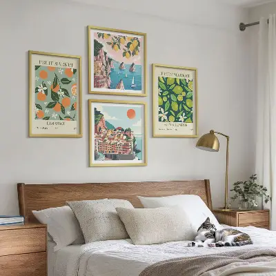Moderní sada obrazů s motivem vintage ovocných vzorů