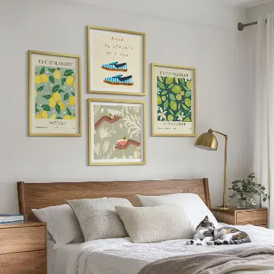 Moderní sada obrazů italské plakáty s ovocnými motivy