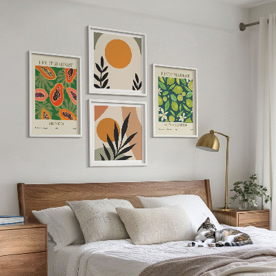 Moderní sada obrazů Boho ovocné vzory papáji