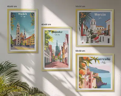 Moderní sada obrazů evropská města v barevných ilustracích