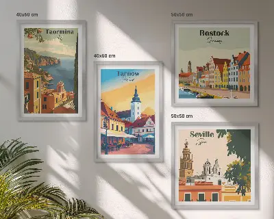 Sada obrazů Architektura pobřežních měst moderní provedení