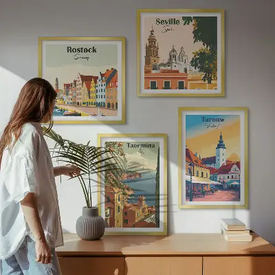Sada obrazů Architektura pobřežních měst moderní provedení