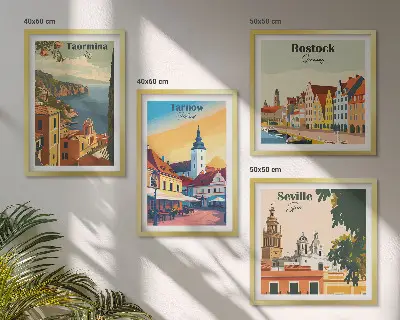 Sada obrazů Architektura pobřežních měst moderní provedení