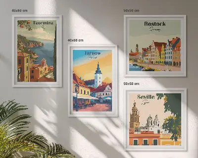 Sada obrazů Architektura pobřežních měst moderní provedení
