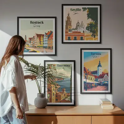 Sada obrazů Architektura pobřežních měst moderní provedení