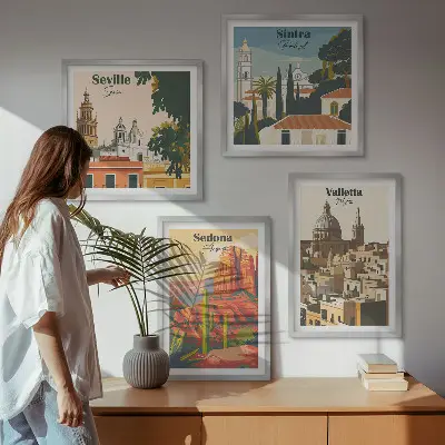 Dekorativní sada obrazů retro městské scenérie Sedona Sintra