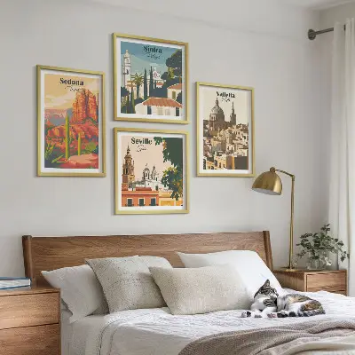 Dekorativní sada obrazů retro městské scenérie Sedona Sintra