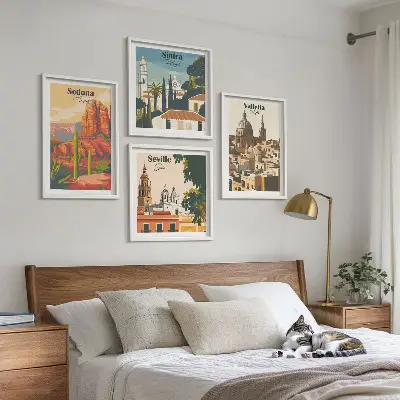 Dekorativní sada obrazů retro městské scenérie Sedona Sintra