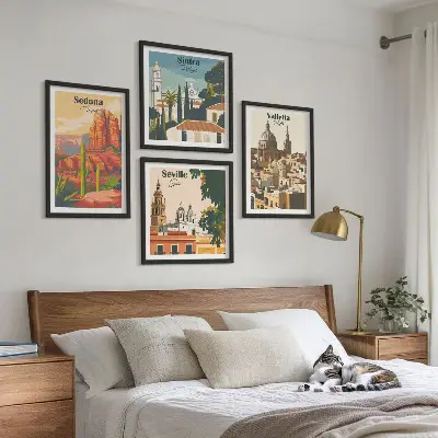 Dekorativní sada obrazů retro městské scenérie Sedona Sintra