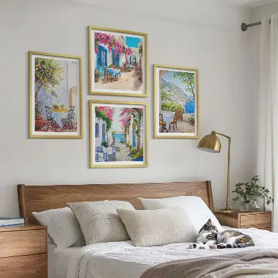 Sada obrazů Okouzlující uličky s rostlinami moderní provedení