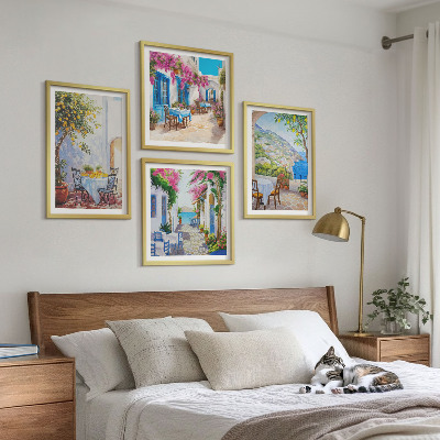Moderní sada obrazů Okouzlující uličky s rostlinami