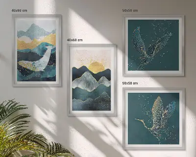 Abstraktní jeřábové hory moderní sada obrazů