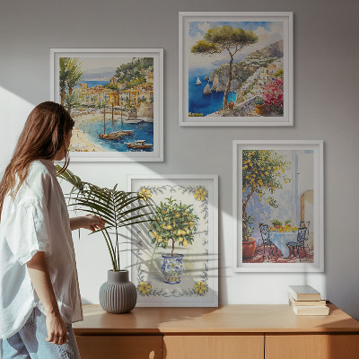 Dekorativní sada obrazů Výhled na moře citronovníků
