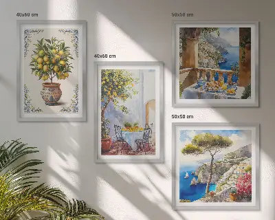 Stůl z mořského citroníku moderní sada obrazů