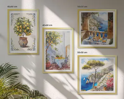 Stůl z mořského citroníku moderní sada obrazů
