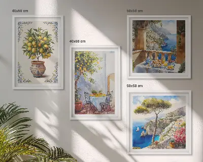 Stůl z mořského citroníku moderní sada obrazů
