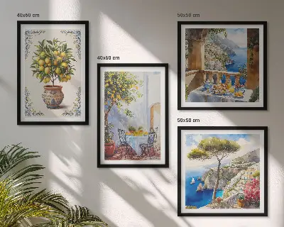 Stůl z mořského citroníku moderní sada obrazů