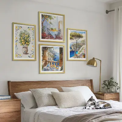 Sada obrazů s motivem citroníků moderní pojetí s mořským motivem