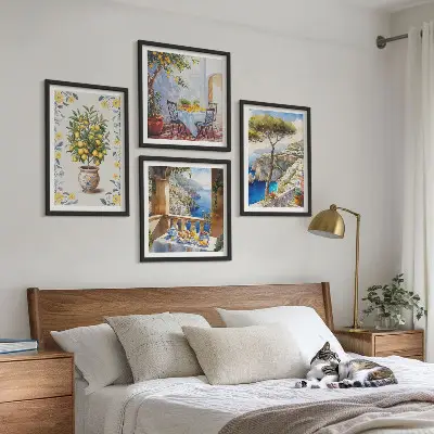 Sada obrazů s motivem citroníků moderní pojetí s mořským motivem