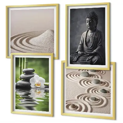 Sada obrazů Relaxující Buddha na pláži moderní provedení