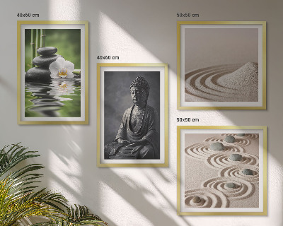 Moderní sada obrazů Relaxující Buddha na pláži