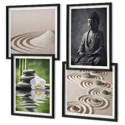 Sada obrazů Relaxující Buddha na pláži moderní provedení