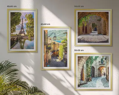 Dekorativní sada obrazů architektura pařížských ulic