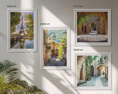 Dekorativní sada obrazů architektura pařížských ulic