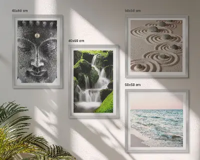 Moderní sada obrazů mír přírody s Buddhou