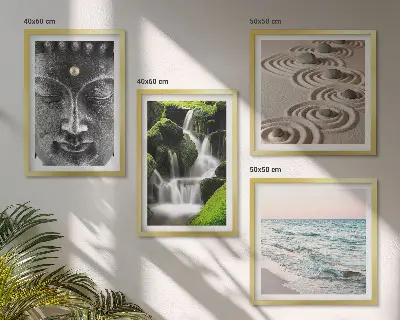 Moderní sada obrazů mír přírody s Buddhou