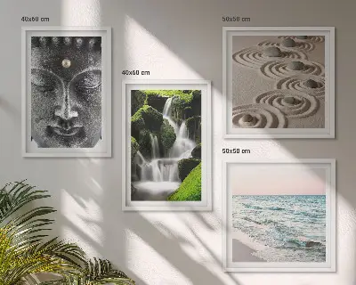 Moderní sada obrazů mír přírody s Buddhou