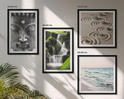 Moderní sada obrazů mír přírody s Buddhou