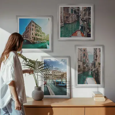 Dekorativní sada obrazů architektura benátských kanálů