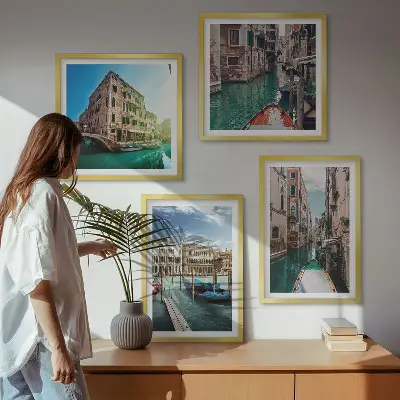 Dekorativní sada obrazů architektura benátských kanálů