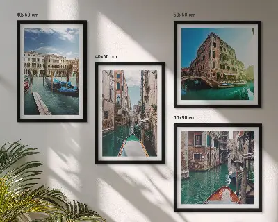 Dekorativní sada obrazů architektura benátských kanálů