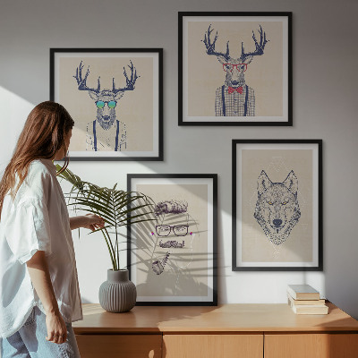 Moderní sada obrazů Stylové portréty zvířat