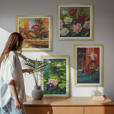 Dekorativní sada obrazů Podzimní barvy Lily Pond