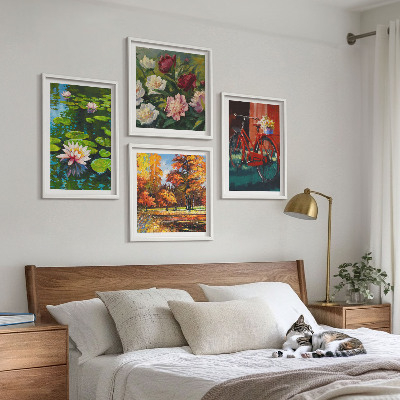 Dekorativní sada obrazů Podzimní barvy Lily Pond