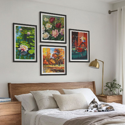 Dekorativní sada obrazů Podzimní barvy Lily Pond